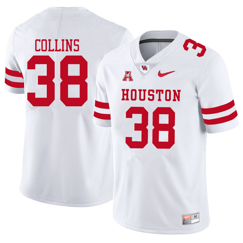 Men #38 Adrian Collins Houston Cougars College Football Jerseys Sale-White